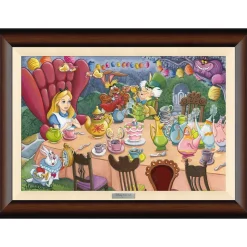 Alice in Wonderland ''Tea Time in Wonderland'' by Michelle St.Laurent Framed Canvas Artwork – Limited Edition