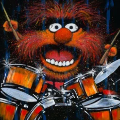 Animal ''Rockin' Animal'' Gallery Wrapped Canvas by Stephen Fishwick – The Muppet Show – Limited Edition