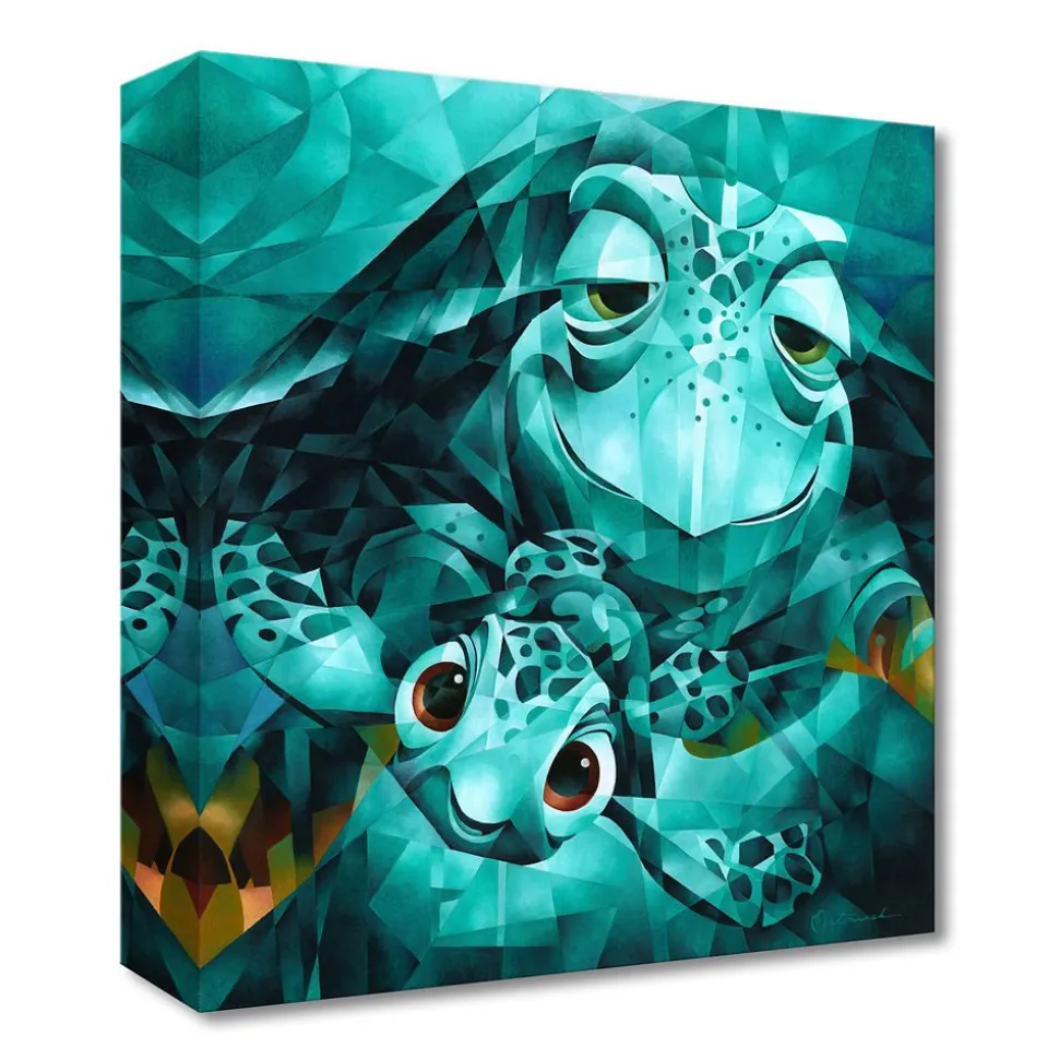 Crush and Squirt ''Serious Thrill Issues, Dude'' Giclée on Canvas by Tom Matousek – Finding Nemo – Limited Edition