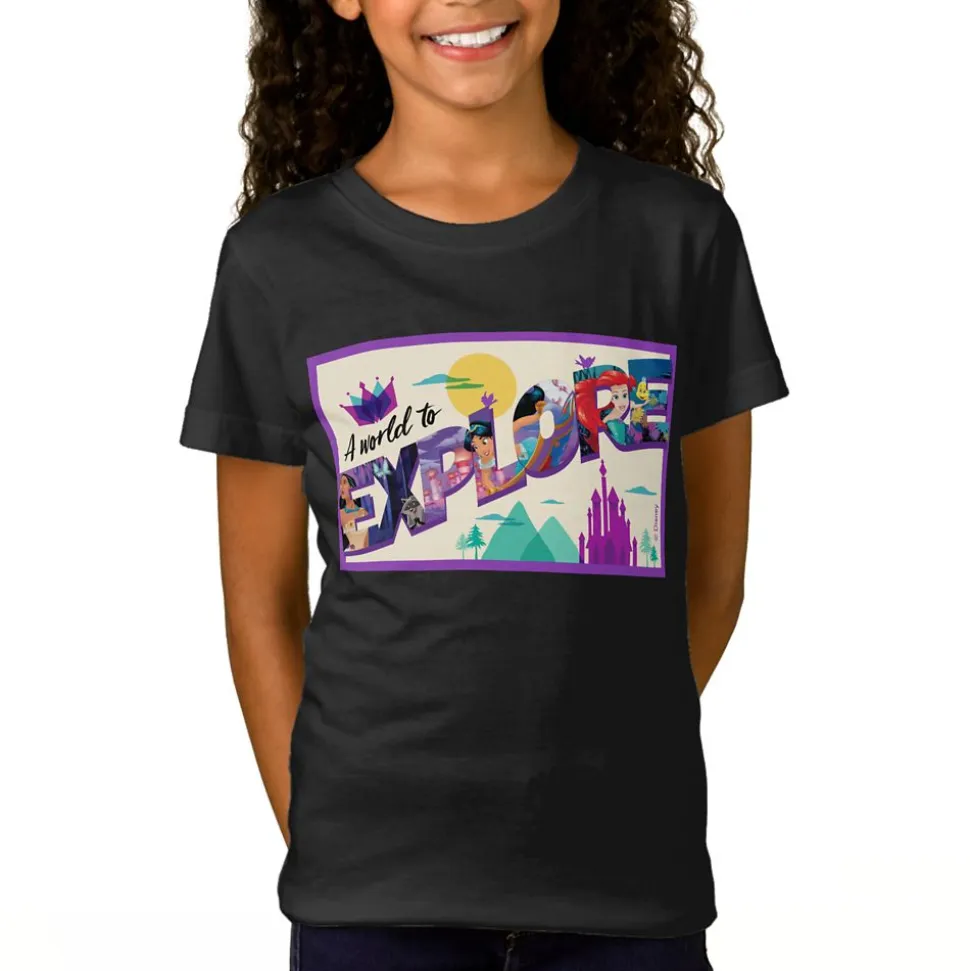 Disney Princess ''A World to Explore'' T-Shirt for Girls – Customizable