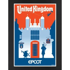 EPCOT United Kingdom Pavilion Matted Print