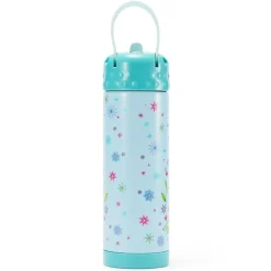 Frozen 16 oz. Stainless Steel Water Bottle with Built-In Straw