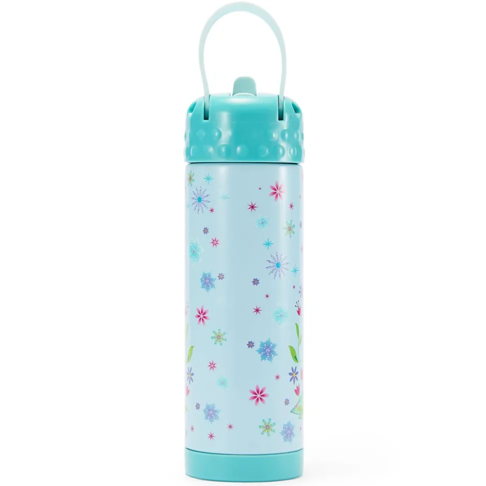 Frozen 16 oz. Stainless Steel Water Bottle with Built-In Straw