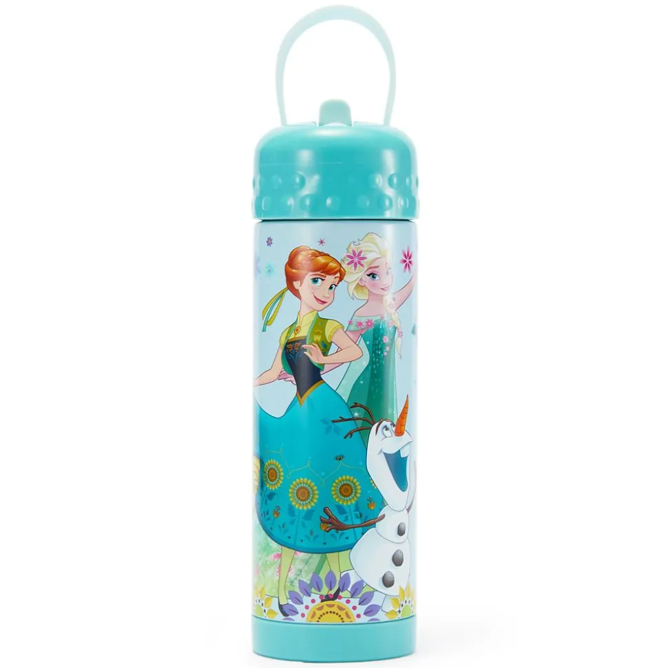 Frozen 16 oz. Stainless Steel Water Bottle with Built-In Straw