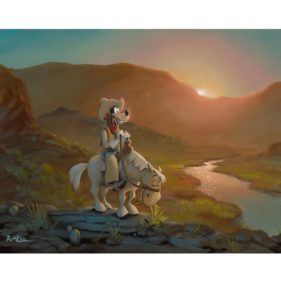 Goofy ''On the Range'' Canvas Artwork by Rob Kaz – 12'' x 16'' – Limited Edition