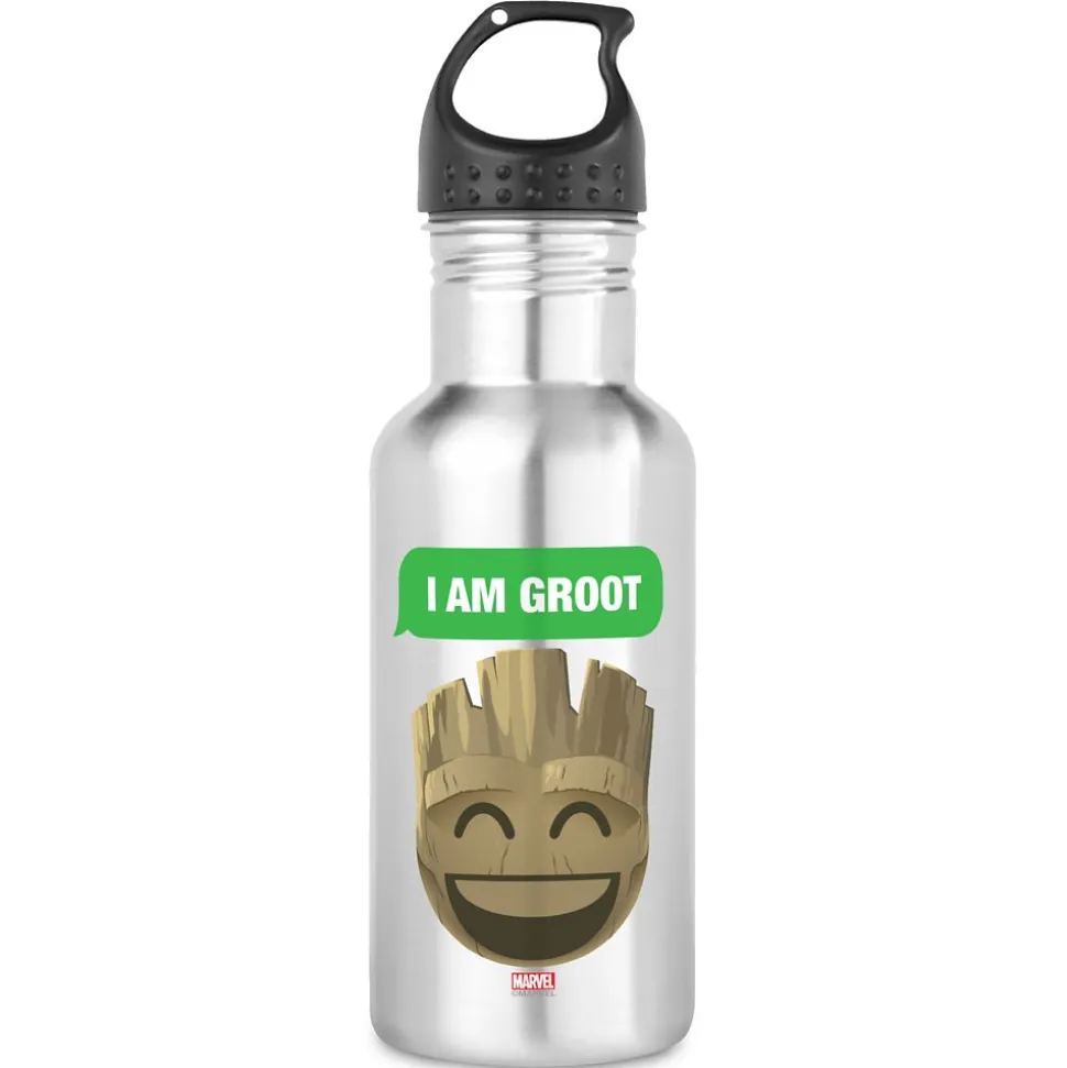 ''I Am Groot'' Text Emoji Water Bottle – Customizable