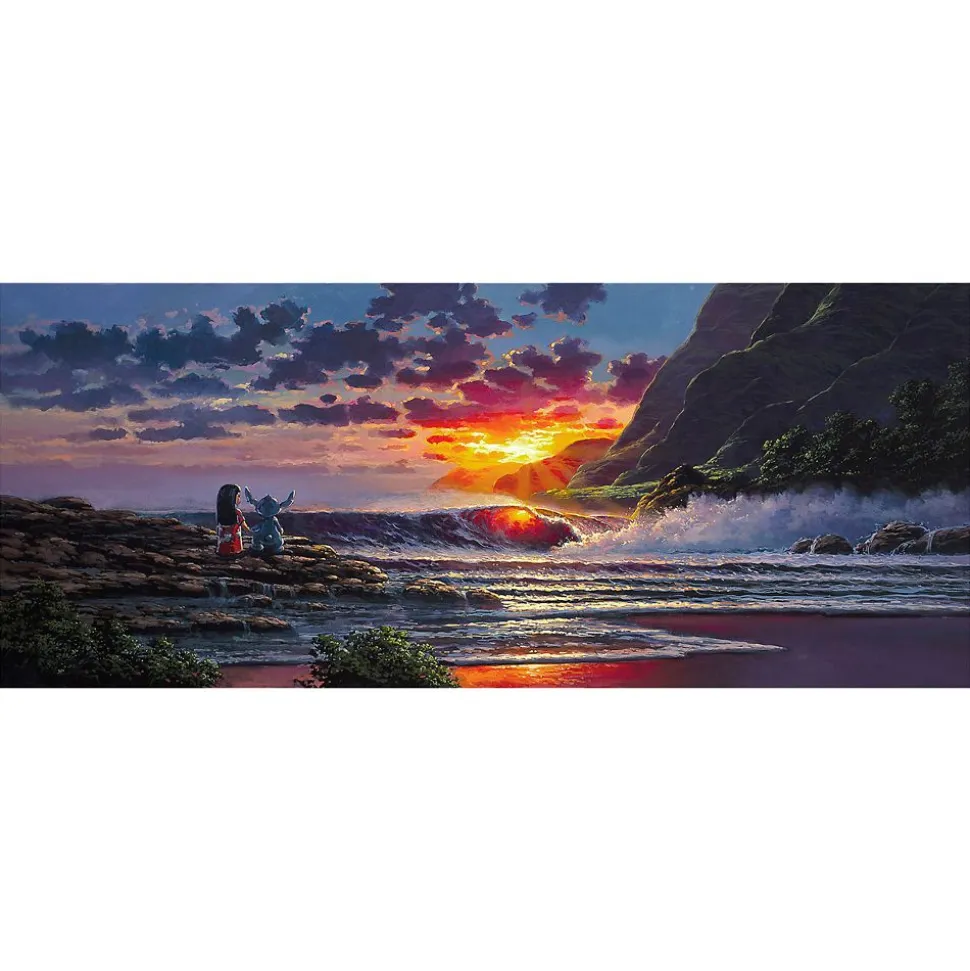 ''Lilo and Stitch Share a Sunset'' Gallery Wrapped Canvas by Rodel Gonzalez – Limited Edition