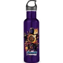 Marvel's Avengers: Endgame – Thanos & Avengers Fire Graphic Stainless Steel Water Bottle – Customizable