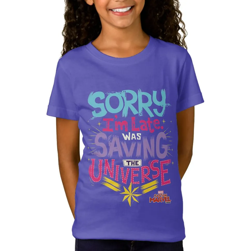 Marvel's Captain Marvel Saving the Universe Typography T-Shirt for Girls – Customizable