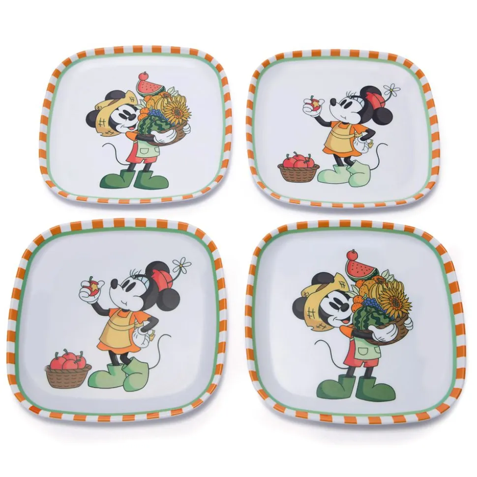 Mickey and Minnie Mouse Fruit Stand Plate Set