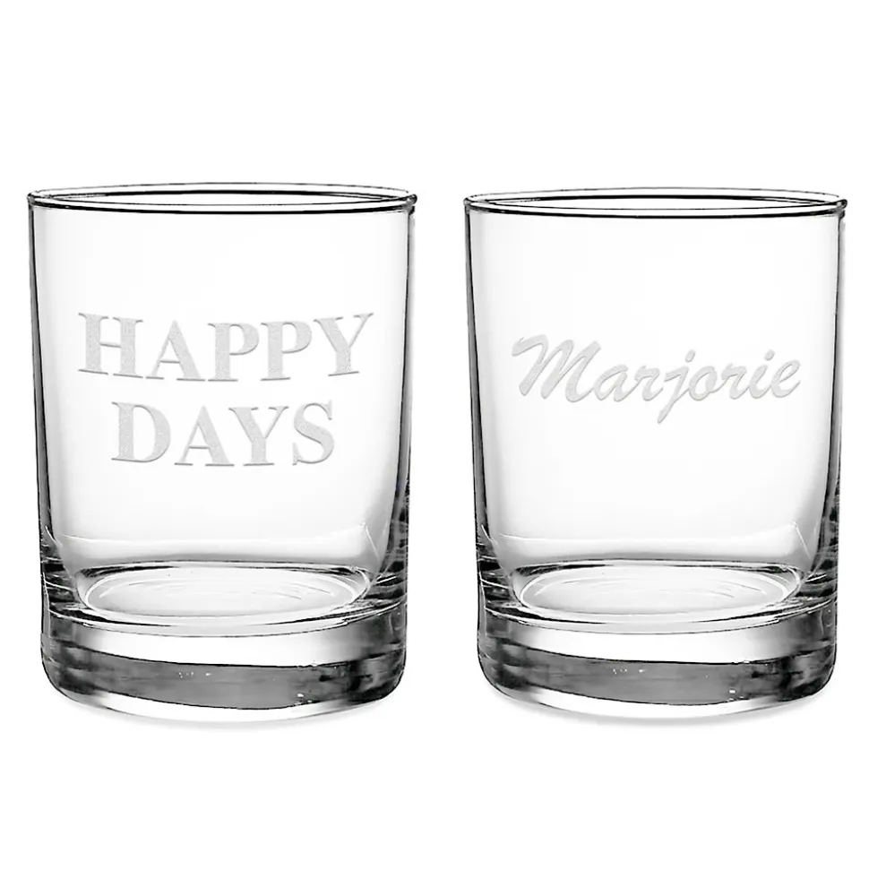 Mickey and Minnie Mouse Glass Set by Arribas – Walt Disney World – Personalized