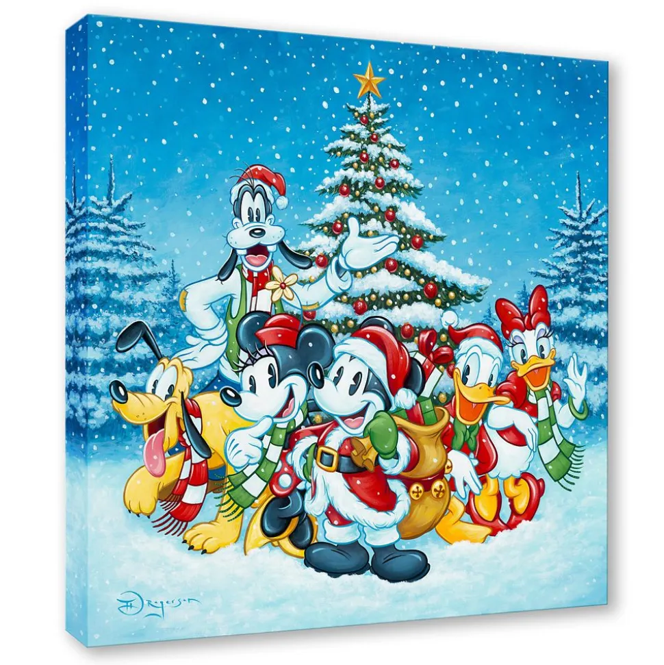 Mickey Mouse and Friends ''Oh Boy, It's Christmas!'' Gallery Wrapped Canvas by Tim Rogerson – Signed Limited Edition