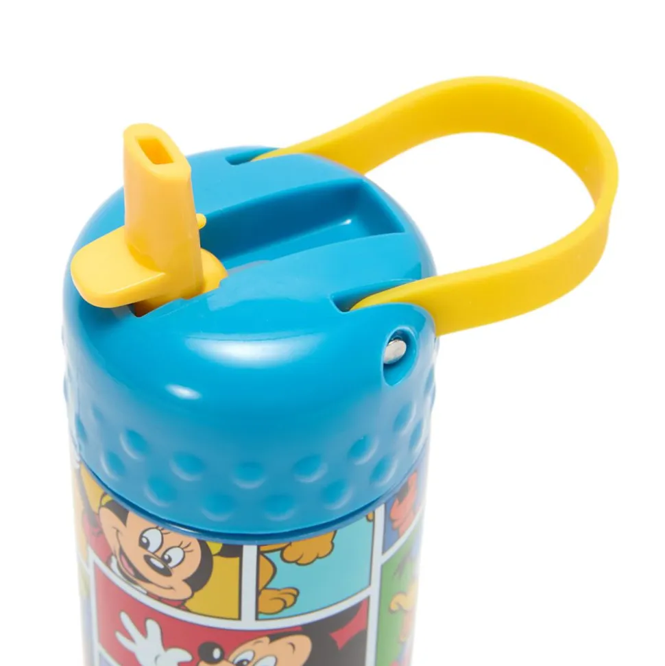 Mickey Mouse and Friends 16 oz. Stainless Steel Water Bottle with Built-In Straw