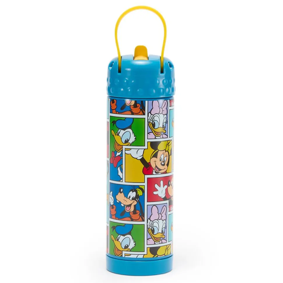 Mickey Mouse and Friends 16 oz. Stainless Steel Water Bottle with Built-In Straw