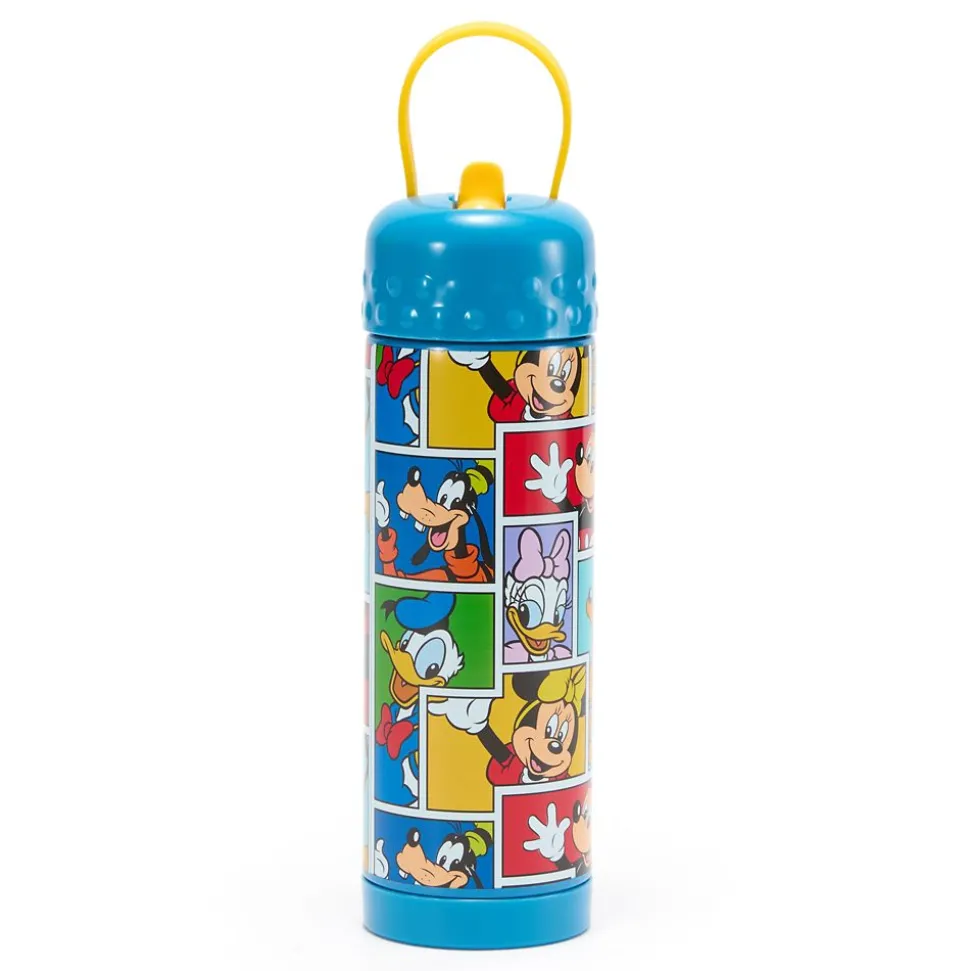 Mickey Mouse and Friends 16 oz. Stainless Steel Water Bottle with Built-In Straw
