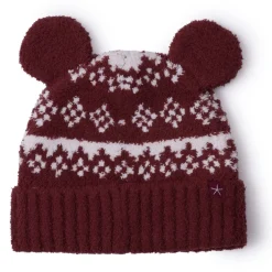 Mickey Mouse Fair Isle Ear Hat Beanie for Adults by Barefoot Dreams