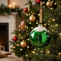 Mickey Mouse Glass Ornament by Arribas – Walt Disney World – Green – Personalized
