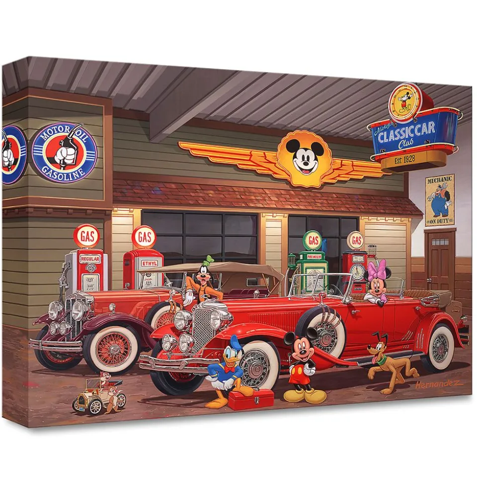 ''Mickey's Classic Car Club'' Gallery Wrapped Canvas by Manuel Hernandez – Limited Edition