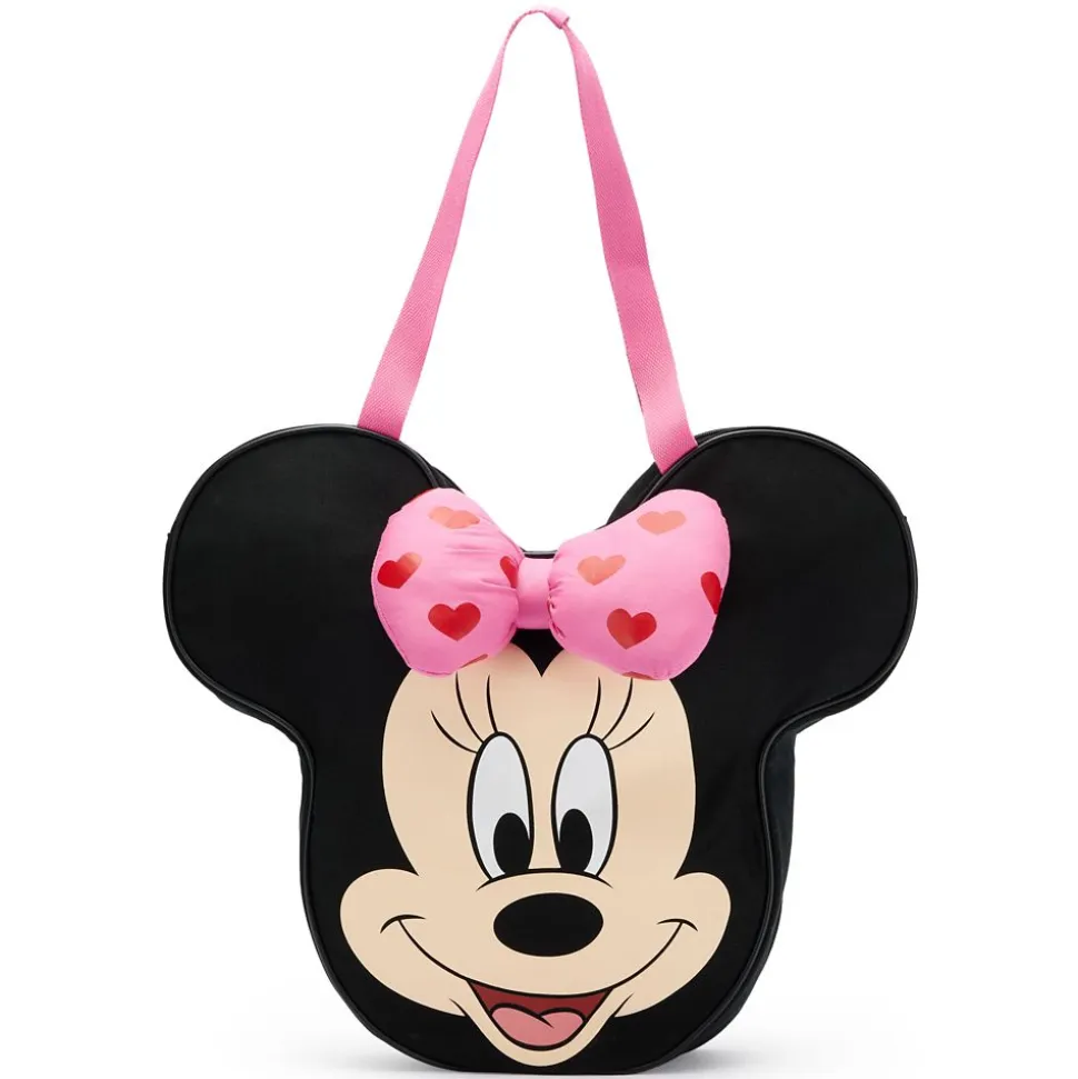 Minnie Mouse Big Face Hearts Canvas Tote