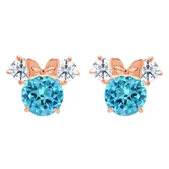 Minnie Mouse Birthstone Earrings for Kids by CRISLU – Rose Gold