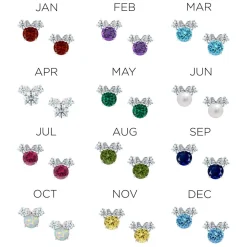 Minnie Mouse Birthstone Earrings for Kids by CRISLU – Platinum