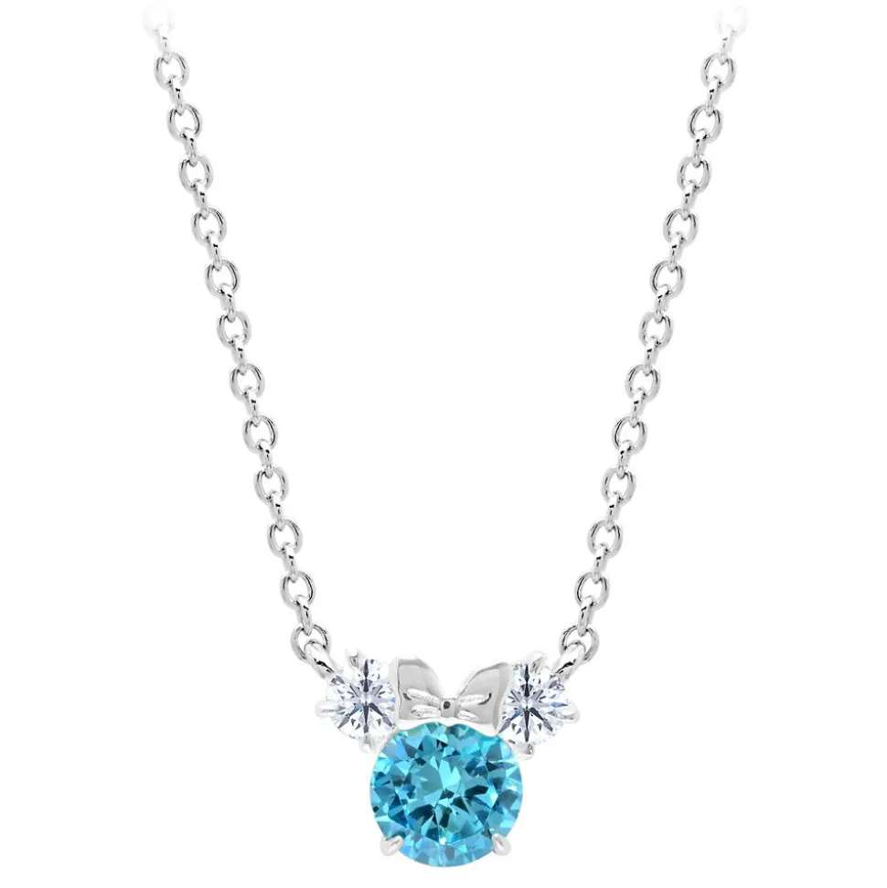 Minnie Mouse Birthstone Necklace for Kids by CRISLU – Platinum