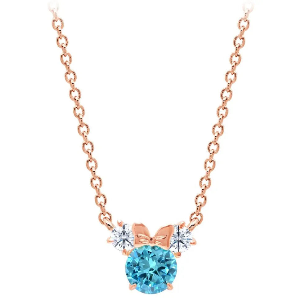 Minnie Mouse Birthstone Necklace for Kids by CRISLU – Rose Gold