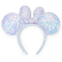 Minnie Mouse Sequin Cotton Candy Ear Headband for Adults