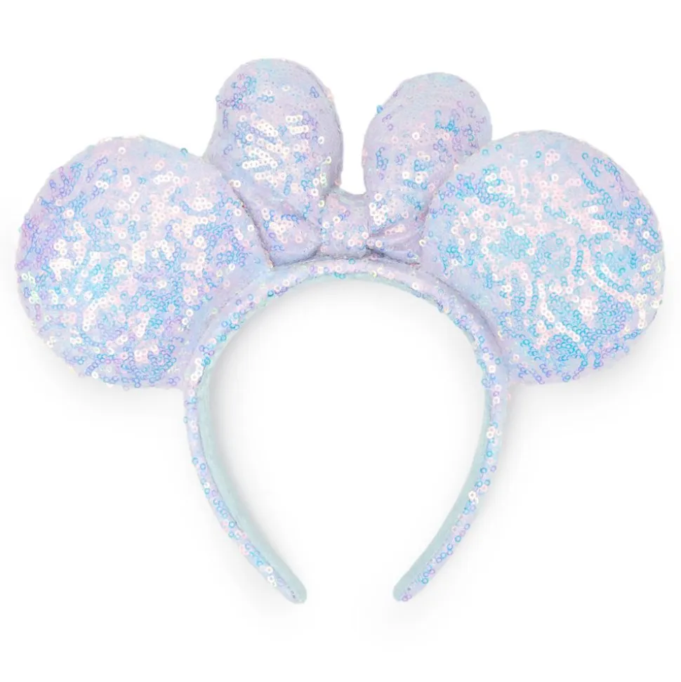 Minnie Mouse Sequin Cotton Candy Ear Headband for Adults