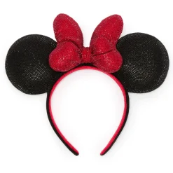 Minnie Mouse Sequined Ear Headband – Black and Red