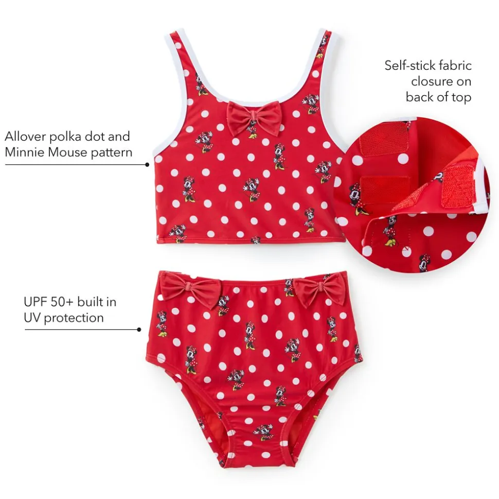 Minnie Mouse Two-Piece Bow Adaptive Swimsuit for Girls