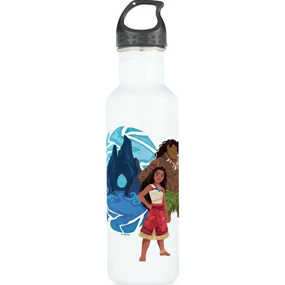 Moana & Maui Adventures in Oceania Stainless Steel Water Bottle – Moana – Customizable