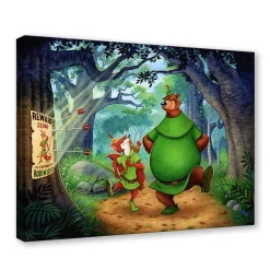 Robin Hood and Little John ''Stroll Through Sherwood Forest'' Canvas Artwork by Tim Rogerson – Limited Edition