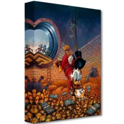 Scrooge McDuck ''Diving in Gold'' by Rodel Gonzalez Canvas Artwork – Limited Edition