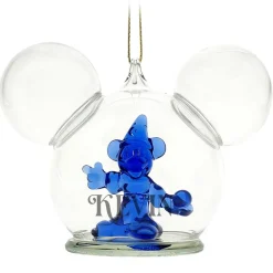 Sorcerer Mickey Mouse Icon Glass Ball Ornament by Arribas – Fantasia – Personalized