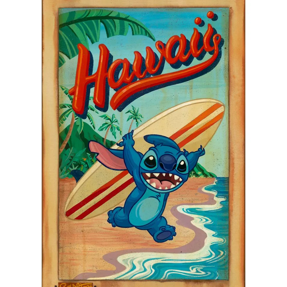 Stitch ''Surf's Up'' Canvas Artwork by Trevor Carlton – Limited Edition
