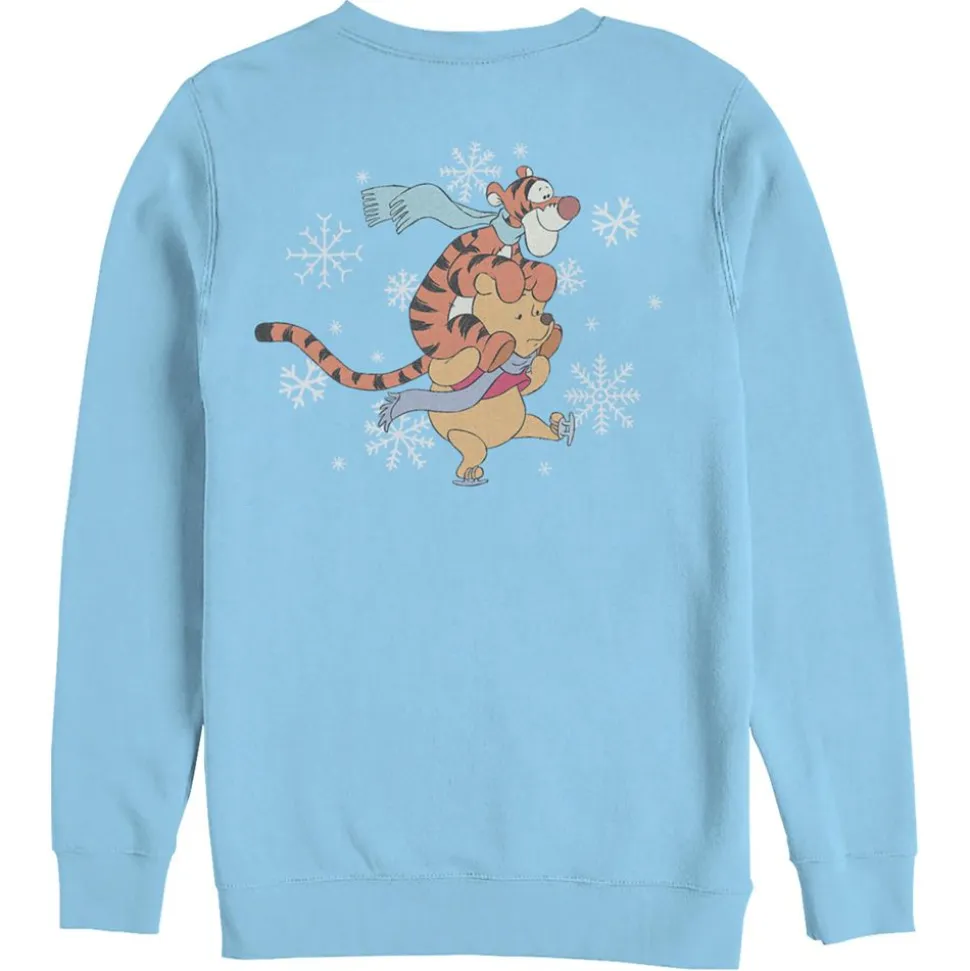 Winnie the Pooh and Tigger Ice Skating Holiday Pullover Sweatshirt for Adults