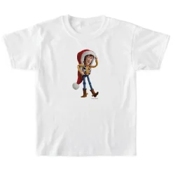 Woody in Santa Hat T-Shirt for Kids – Customizable